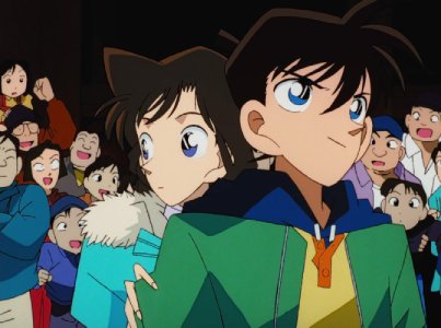 Shinichi and Ran at an amusement park