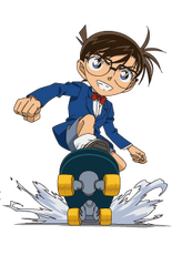 Conan skateboarding